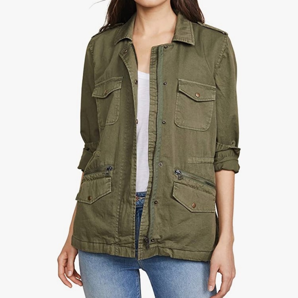 Velvet by Graham and Spencer; Lightweight Ruby army jacket; size S